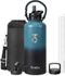 Trebo Water Bottle 87oz with Paracord Handle, Double Wall Vacuum Stainless Steel Insulated Jug with Straw