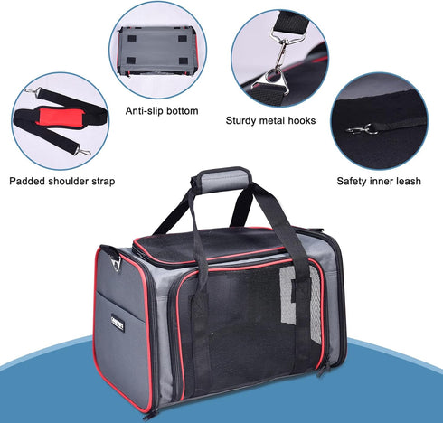 GOOPAWS Soft-Sided Kennel Pet Carrier for Small Dogs, Cats, Puppy, Airline Approved Cat Carriers Dog Carrier