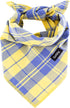 Summer Dog Bandana Small-Dog Scarf Vibrant Color Yellow Blue Plaid Printing Adjustable