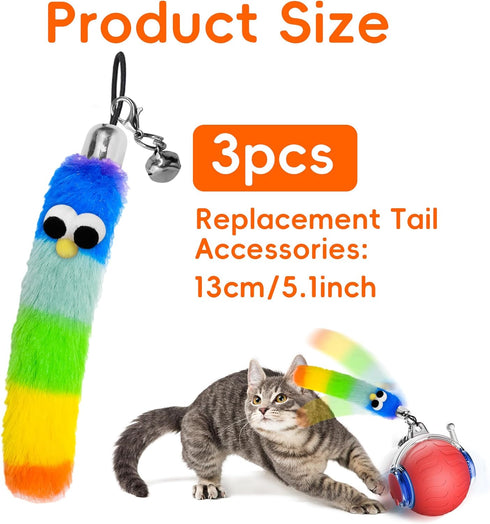 3 UPSKY PCS Replacements Tail Accessories for Interactive Cat Ball Toy