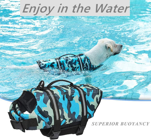 Doglay Dog Life Jacket, Adjustable Vest for Swimming Boating, Reflective Stripes, Superior Buoyancy for Dogs