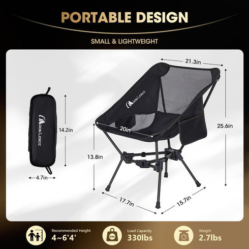 Backpacking 4th MOON LENCE Portable Camping Chair Chair - The Generation Ultralight Folding Chair - Compact