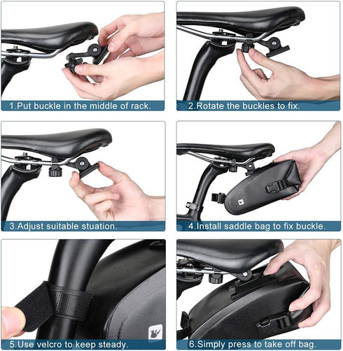 Rhinowalk Waterproof Bike Saddle Bag, Quick Disassembly Rainproof Under Seat Bag for Mountain Road Cycling