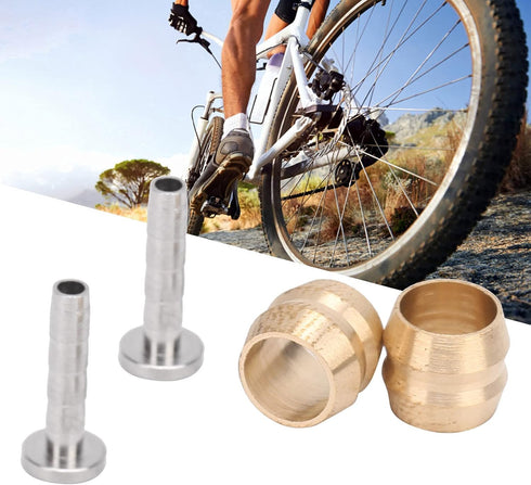 BH90 Bicycle Oil Needle Olive Head Brass Stainless Steel Brake Oil Pipe Accessory Disc Hose Pressing Ring T Brake Kit