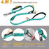 Reflective Heavy Duty Dog Leash with Car Seat Belt and Padded Handle, Tactical No Pull Leash for Large Medium Dogs,