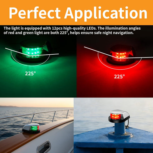 LIGHTBOSS IP67 Yacht(2PCS Boat Navigation Lights, Navigation Lighting for Boats LED, Waterproof Boat Lights Bow
