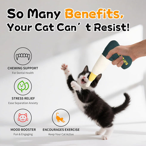 Plush Catnip Drill Toy for Cats Durable, Bite-Resistant Chew Toy Filled with Natural Catnip, Interactive Indoor Play