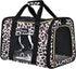 Petmolico Cat and Dog Carrier, Airline Approved Soft Travel Carrier with 3 Open Doors, Leopard
