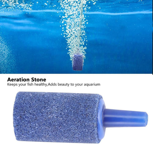 20PCS Blue Sandstone Cylinder Shape Aquarium Aeration Bubble Stone Set for Fish Oxygen Pump