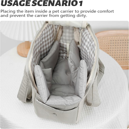 Pet Accessories for Dog Bed, Warm Breathable Sleeping Mat Cushion for Small Dogs and Cats (Grey)