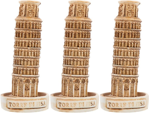 Amosfun 3pcs Leaning Tower of Pisa Model, Resin Decoration Collectible Figure for Fish Tank Landscape Architecture