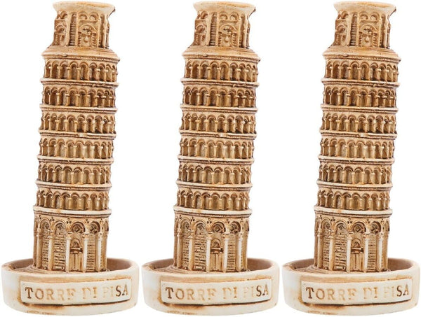Amosfun 3pcs Leaning Tower of Pisa Model, Resin Decoration Collectible Figure for Fish Tank Landscape Architecture