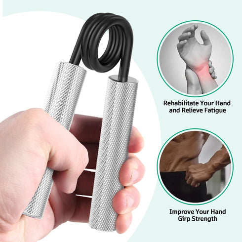 Grip Strength Trainer 4 Pack, 50LB-200LB Metal Hand Grip Strengthener, Non-Slip Heavy-Duty Forearm Exerciser