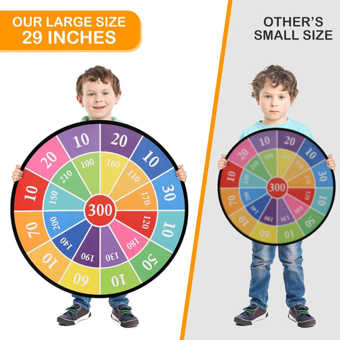 Accmor 29" 3 4 5 6 7 8 9 10 11 12 Large Dart Board for Kids, Kids Dart Board with Sticky Balls, Backyard Outdoor Games