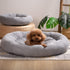 KASENTEX Round Dog Beds for Small Dogs and Puppy, Donut Dog Bed and Cat Bed, Anti Slip & Machine Washable, Grey, 20x20