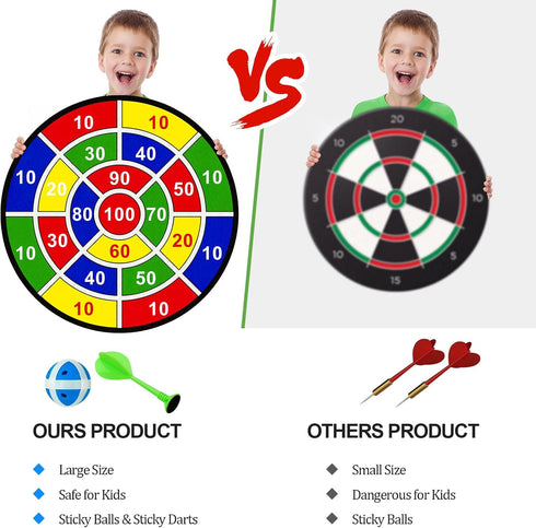 Erpotyl 29'' 12 4 3 4 5 6 7 8 9 10 11 12 Large Dart Board Toys for Kids - Sticky Board with Sticky Balls Darts Indoor