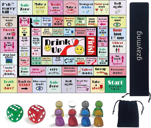 gzaymng Drinking Board Games for Adults, Leather Mat Drinking Board Game, Hilarious Party