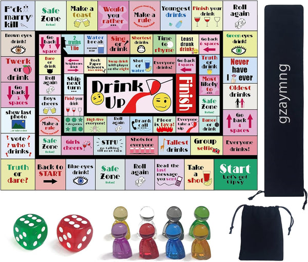 gzaymng Drinking Board Games for Adults, Leather Mat Drinking Board Game, Hilarious Party