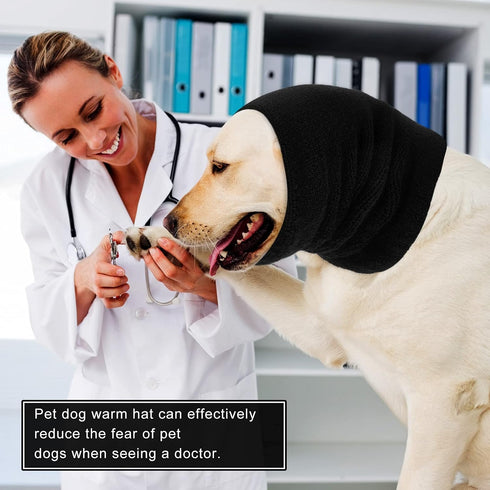 Dog Snood Neck and Ears Warmer, Knit Snood Headwear for Comfort and Grooming, Anti-Anxiety for Dogs (S)