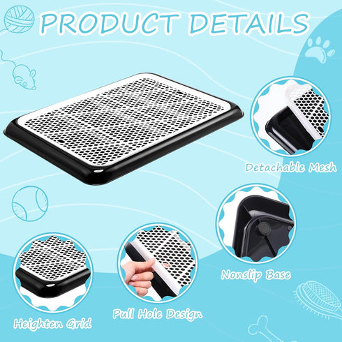 Puppy(Black,25.59 18.9 Inches,1 Mifoci Dog Pee Pad Holder Potty Tray Portable Dog Litter Box Toilet Training for Indoor