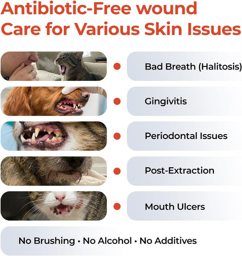 3.38 oz Oral Spray for Dogs and Cats Teeth Cleaning Spray Freshens Breath, Soothes Gums, Alcohol Free Daily Dental Care