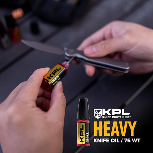 KNIFE PIVOT LUBE Heavy Knife Oil, Synthetic Pocket Knife Lubricant for Blade Care, Precision Oiler Bottle