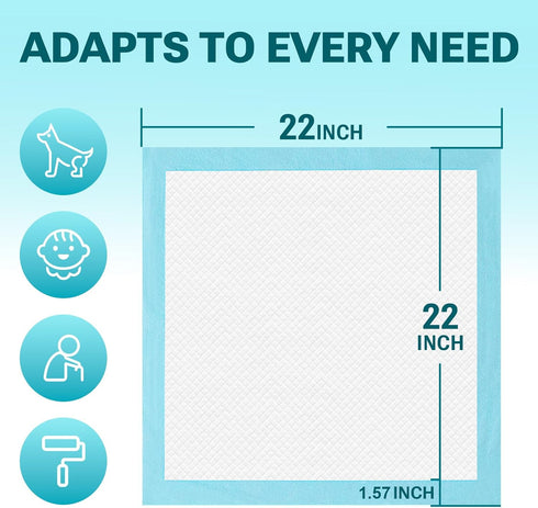 CLEAN SPACES 100 Count 22"x 22", Super Absorbency Puppy Pads Leakproof Quick Drying Dog Training Pee Pads, Puppy Pee