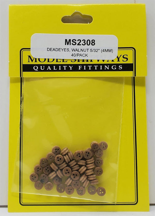 Model Shipways DEADEYES, Walnut 5/32" (4mm) 40/Pack