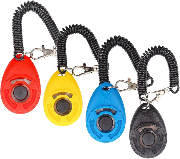 Clicker Training for Dogs, 4 Pcs Multi-Color Dog Clicker for Training with Wrist Strap, Perfect for Pets