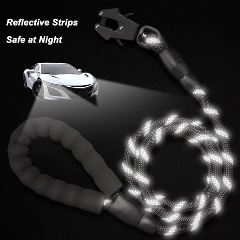 Heavy Duty Dog Leash 2/4/5/6FT, Reflective Nylon with Aluminum Quick Release Clip for Small Medium Large Dogs