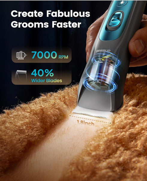 Trimmer 2 1, 2000mAh Trimmer oneisall LED Light Dog Clippers, Cordless Dog Grooming Kit in Pet Grooming Clippers Paw