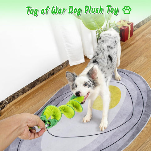 Interactive Plush Dog Chew Toys for Large Medium Small Breeds - Puppy Toys for Boredom and Tug of War