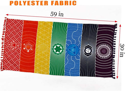 Neasyth Mexican Yoga Mat Beach Picnic Blanket, Chakra Meditation Mat, Sunscreen Shawl, Boho Pilates 59 in (Polyester