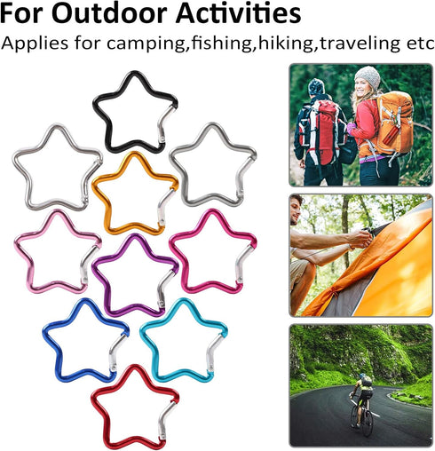 OMUKY Multicolor Carabiners Hook Clips, Camping Accessories Buckle for Outdoor Hiking and Traveling