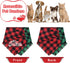 Malier 2 Pack Dog Bandana, Christmas Classic Buffalo Plaid Pattern with Tassels for Small Medium Large Dogs