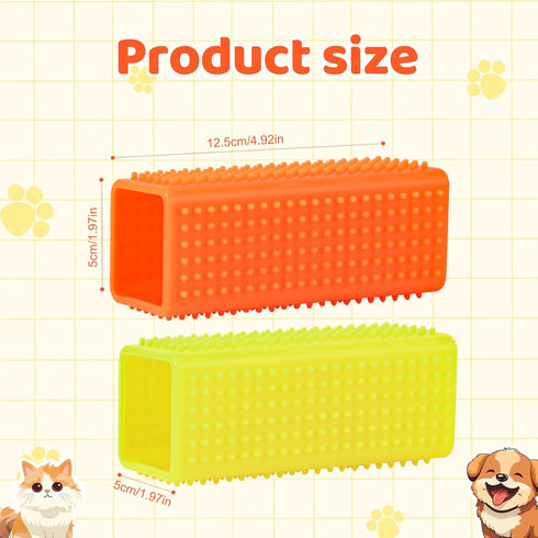 2pcs Silicone Pet Hair Brushes - Convenient Block Roller Cleaner for Carpets, Portable Carpet Cleaner Roller (Yellow &