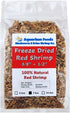 Aquatic Foods Inc. 3/8" 1/2" Reptiles7.3oz Red Shrimp, to Floating Freeze Dried Red Shrimp for All Tropical Fish