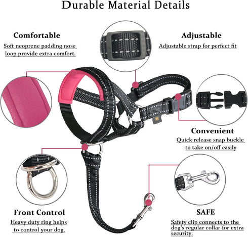 BARKLESS Dog Head Collar, No Pull Head Halter with Soft Padding, Sturdy Dog Halters for Large Merdium Small Dogs
