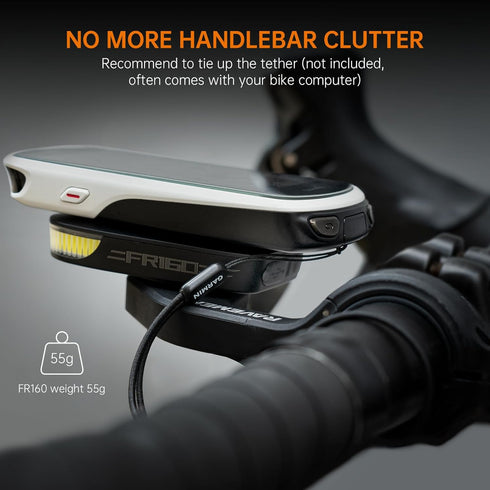 RAVEMEN FR160 Compatible with Garmin Cycling GPS Computer - IPX6 Waterproof Bicycle Front Light with 6 Modes