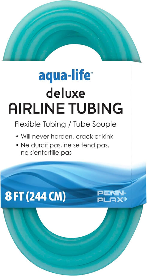 Penn-Plax Deluxe Airline Tubing - 8 Feet Durable Silicone for Freshwater and Saltwater Fish Tanks