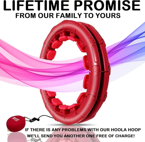 FIT ON FORM Infinity Weighted Hula Fit Hoop for Adult Weight Loss, 2 in 1 Smart Exercise Hoop for Women, 24/28/32