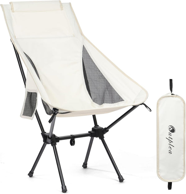 Lightweight Camping Chair with Side Pocket for Adults, Folding High Back Camp