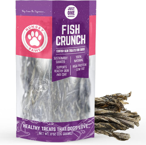 Cod Skins Dog Training Treats - All Natural & Healthy Fish Skin Snacks for Dogs, Boost Coat & Oral Health
