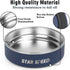24oz Stainless Steel Dog Bowls with Rubber Bottom, Non-Slip Double Wall for Small & Medium Dogs