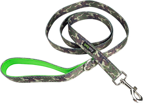 EcoBark Dog Leash - Camo Soft & Reflective Training Leashes with Padded Handle - Durable Heavy Duty for All Dogs