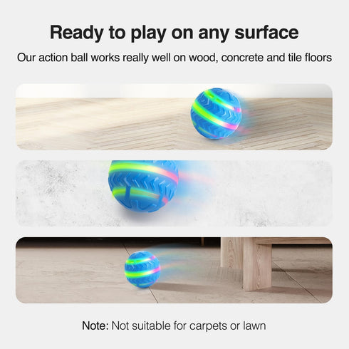 ALL FOR PAWS Interactive LED Dog Ball, Motion Activated Moving Toy for Day/Night Play, USB Rechargeable