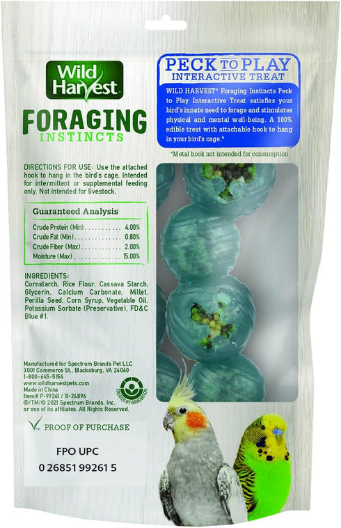 Wild Harvest Foraging Instincts Peck n’ Play Interactive Treat, 2 Ounce, for Small Birds