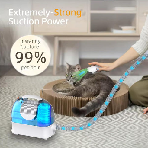SpeedBoost 99% 3L 5 Pet Grooming Kit, Professional Dog Clippers Vacuum Suction Hair, Large Dust Cup Dog Grooming Vacuum