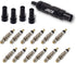 JACO Presta Valve Core Repair Kit for Bike Tires - Includes (12X) Replacement Valve Cores, (4X) Valve Caps & Removal