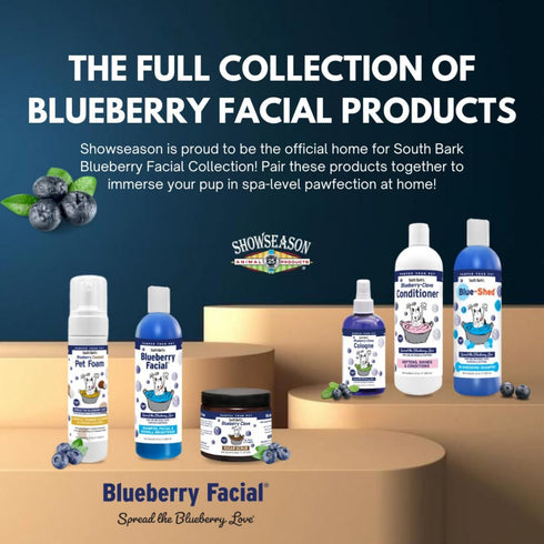 Showseason Blueberry-Coconut Pet Face Foam Cleanser for Dogs and Cats, 8.5 oz | Biodegradable, Non-Toxic, Easy Cleaning